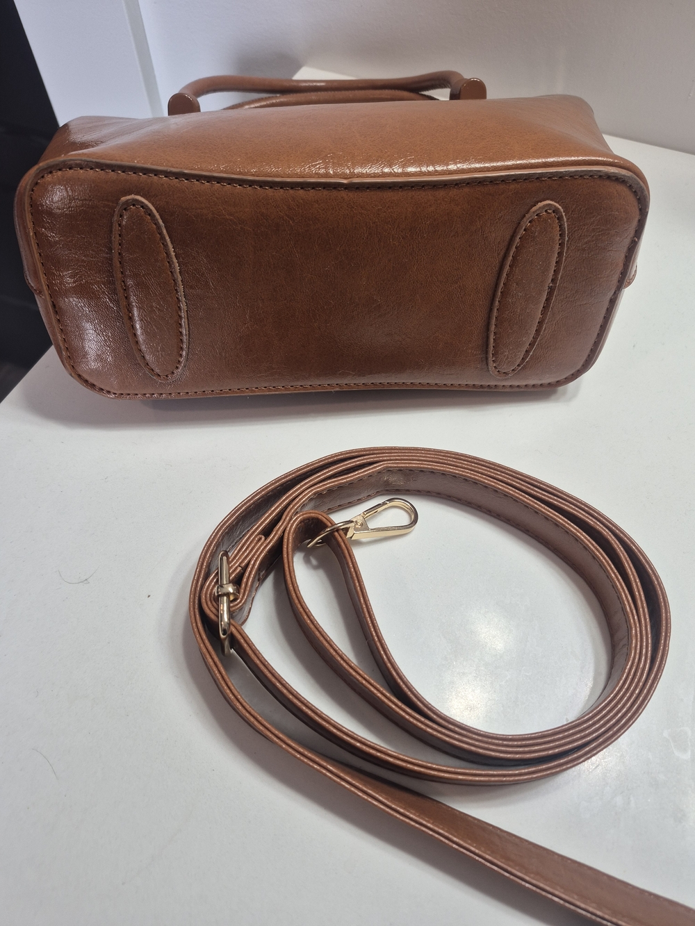 Ecosse UNQIUE Cognac Purse tote Satchel - Picture 7 of 7